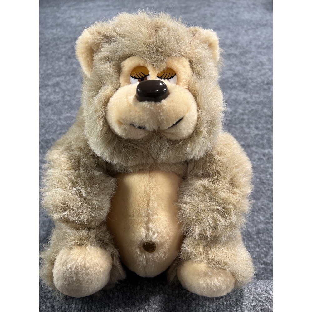 Vintage 1984 Animal Toy Imports Chunky Pot-Belly Bear Plush 11"